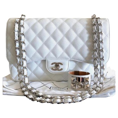 chanel white flap bag|chanel classic white flap bag.